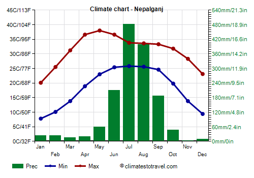Climate chart - Nepalganj