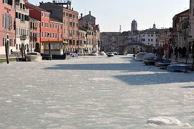 Venice, frozen lagoon