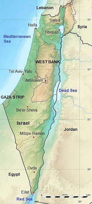 Map with cities - Israel