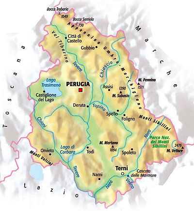Umbria, map