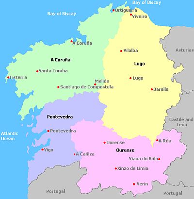 Galicia, map