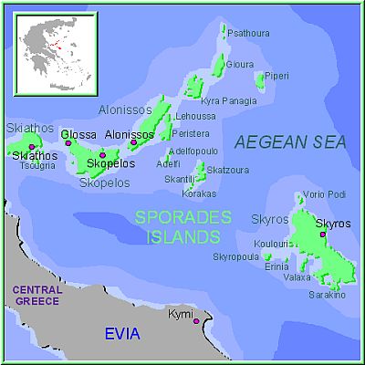 Sporades Islands, map