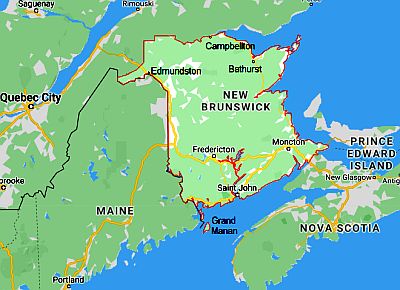 New Brunswick, map