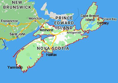 Nova Scotia, map