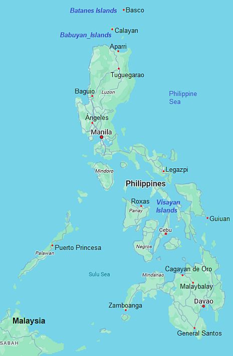 Map with cities - Philippines