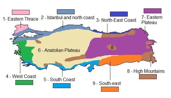 Climates in Turkey