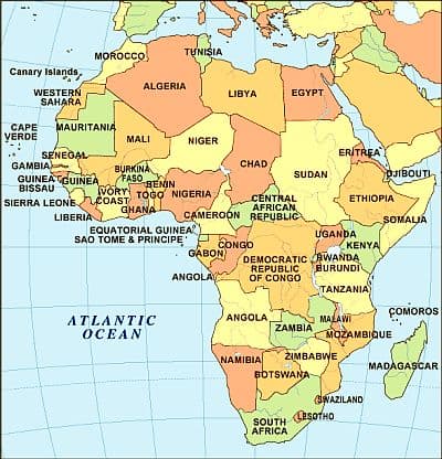 Climate - Africa - list of the countries