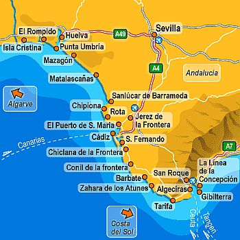 costa de la luz map Costa De La Luz Climate Average Weather Temperature Precipitation Best Time costa de la luz map