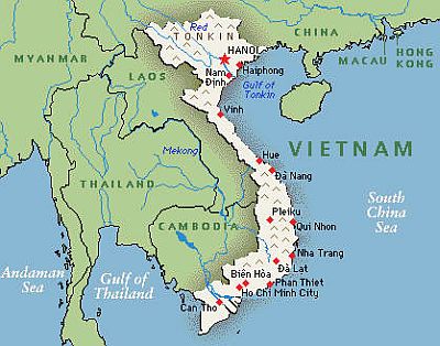 vietnam mountains map